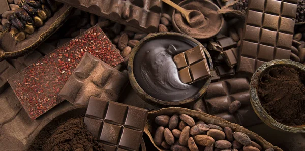 Шоколадний Солодкий Какао Харчовий Десертний Фон Ліцензійні Стокові Фото