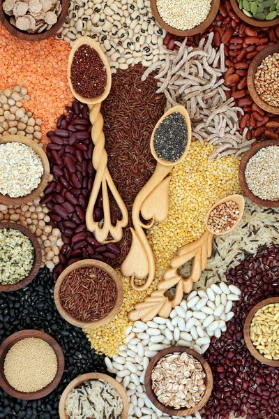 Dried Super Food Background Grains Seeds Pulses Cereals Loose Love — Stock Photo, Image