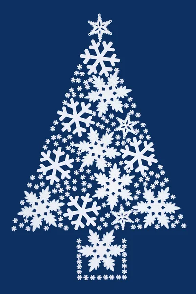 Vánoční Strom Abstraktní Dekorace Vločka Cetka Modrém Pozadí Slavnostní Blahopřání — Stock fotografie