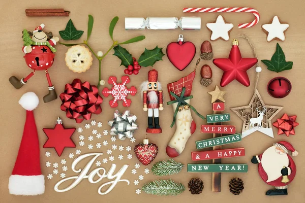 크리스마스 복고풍 전나무 전통적인 크리스마스 시즌을 카드입니다 — 스톡 사진
