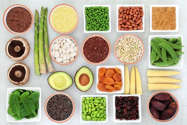 Selección Alimentos Saludables Para Una Dieta Saludable Con Granos Legumbres —  Fotos de Stock