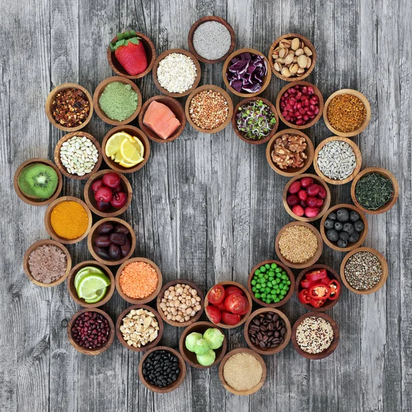 Health Food Fitness Concept Forming Wheel Including Fresh Fruit Vegetables — Stock Photo, Image