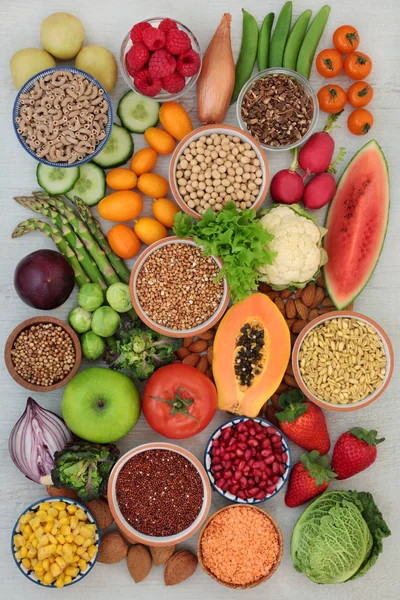 Щелочная Концепция Здорового Питания Баланса Зерном Овощами Фруктами Лекарственными Травами — стоковое фото
