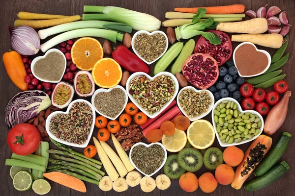Супер Питание Похудения Концепция Включающая Фрукты Овощи Салаты Лекарственными Травами — стоковое фото