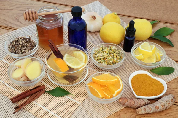 Herbal Medicine for Flu and Cold Remedy — Stock Photo, Image