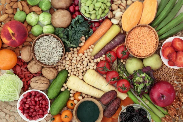 Gesunde Kost für eine ballaststoffreiche Ernährung — Stockfoto