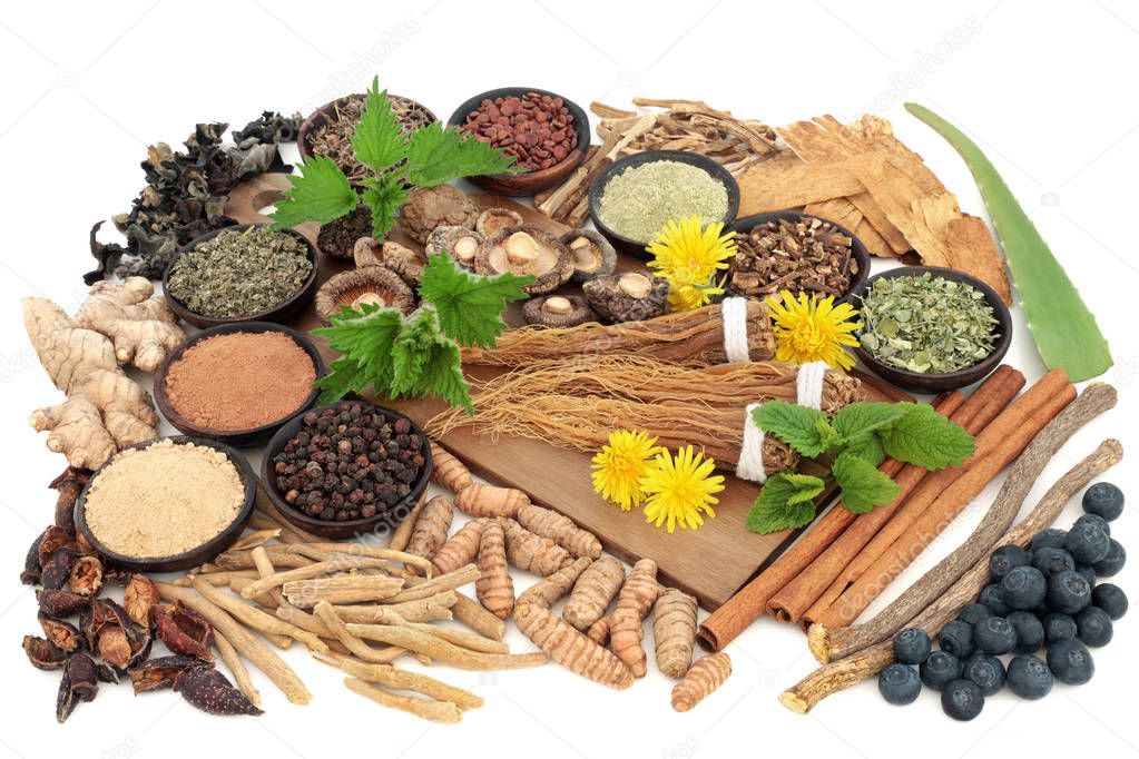 Adaptogen Herb and Spice Food Selection