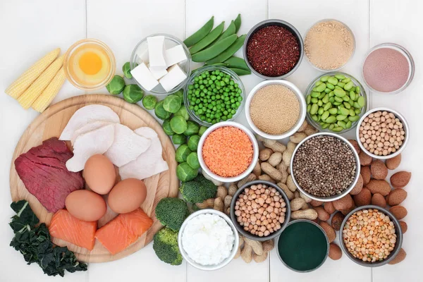 Mat med hög proteinhalt — Stockfoto