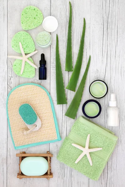 Aloe Vera Productos para el cuidado de la piel — Foto de Stock