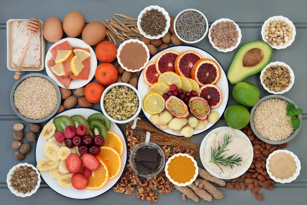 Ansiedad y estrés Reducción de la salud Alimentos —  Fotos de Stock