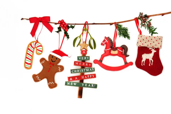 Hanging Christmas Decorations — Stock Photo, Image