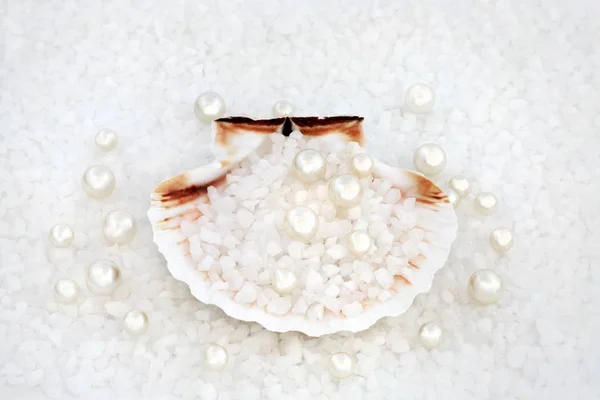 Perlas de Ostra y Curso Sal Marina — Foto de Stock