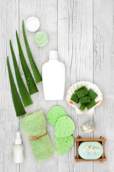 S Skincare a zdravotní péčí Aloe Vera — Stock fotografie