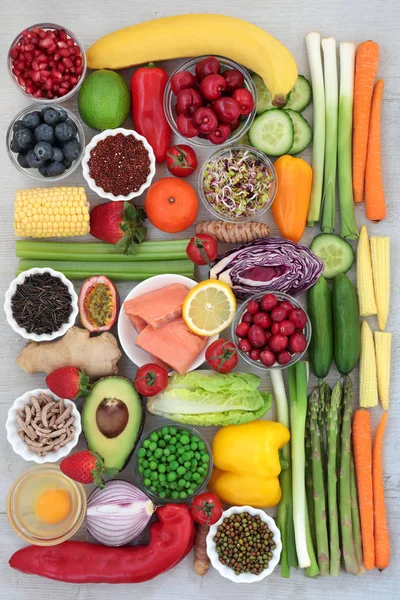 Čerstvé zdravotní potravinářské sbírky — Stock fotografie