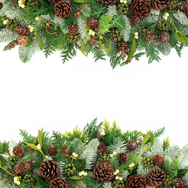 Winter and Christmas Border — Stock Photo, Image