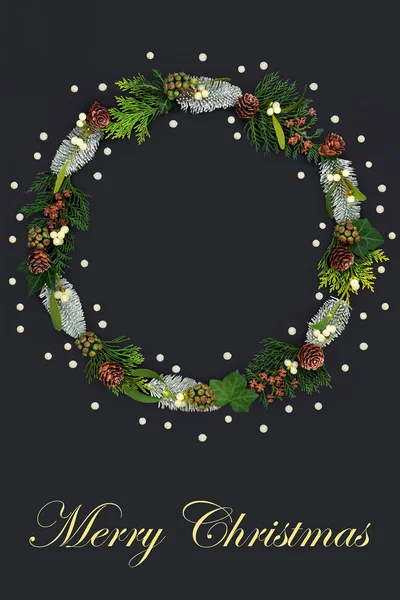 Merry Christmas Wreath — Stock Photo, Image