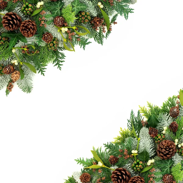 Winter and Christmas Background Border — Stock Photo, Image