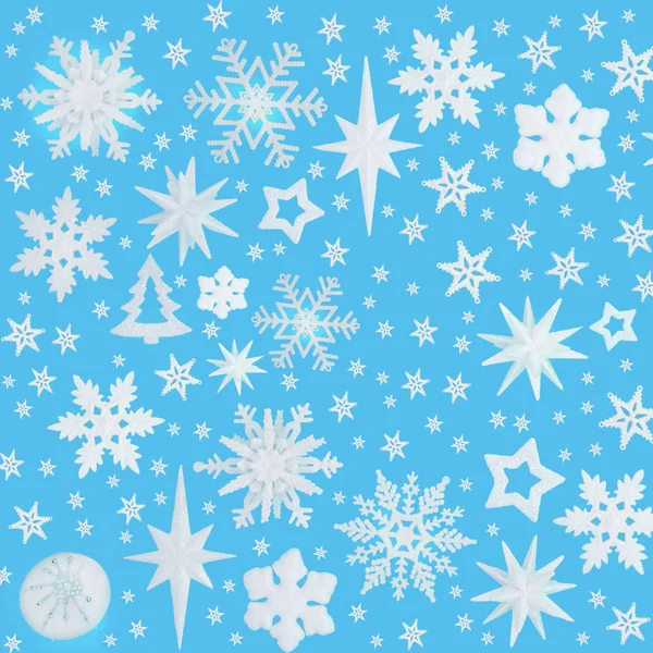 Christmas Snowflake Star and Tree Background — Stock Photo, Image