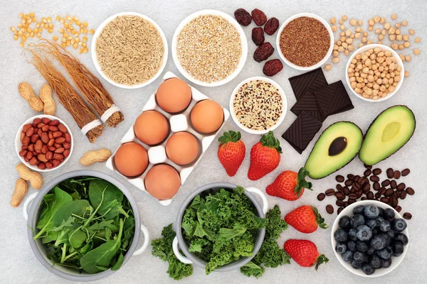 Alimentos saudáveis para a energia Vitalidade & Fitness — Fotografia de Stock