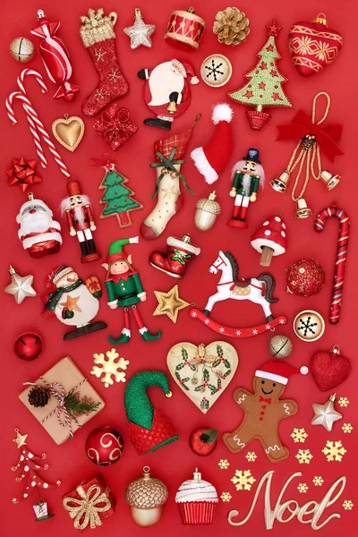 Christmas Noel tecken och dekorationer — Stockfoto