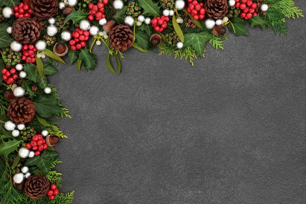 Decoratieve Kerstmis achtergrond grens — Stockfoto