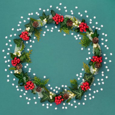 Kış ve Noel çelengi  