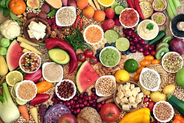 Duża wegańskie zdrowie żywności Collection — Zdjęcie stockowe