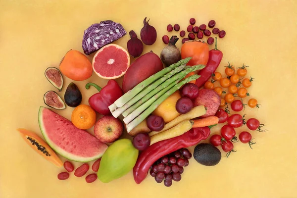 Healthy Diet Fruit Vegetables High Lycopene Immune System Boost Super — Stock Photo, Image