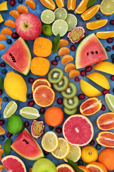 감귤류의 열매는 건강을 추상적 배경을 항산화제 안토시아닌 리코펜 비타민 무기질이 — 스톡 사진