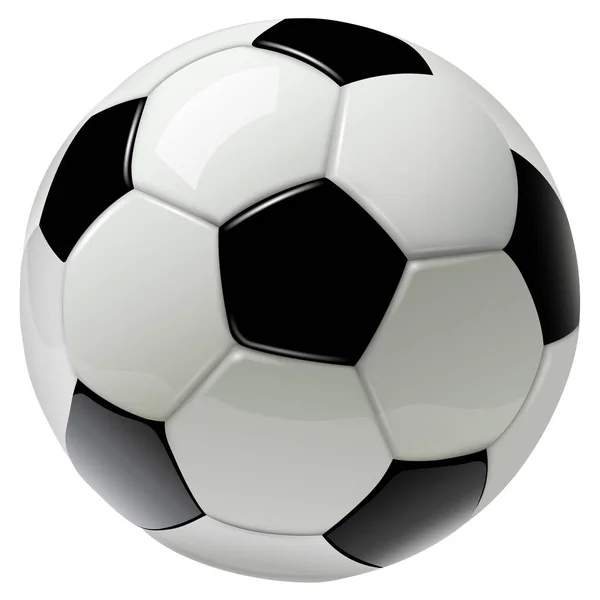 Futbol Topu Beyazda Izole Edildi — Stok Vektör