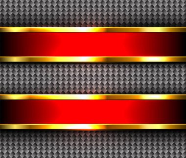 Kırmızı Metalik arka plan afiş üzerinde ilginç desen, vektör tasarımı.