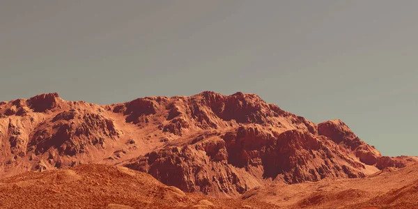 Marte Paisaje Renderizado Marte Imaginario Planeta Terreno Ilustración Ciencia Ficción —  Fotos de Stock
