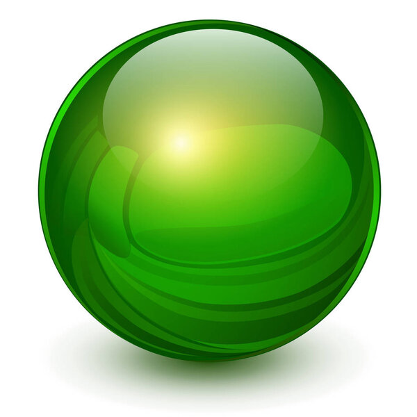 Green sphere, 3D vector ball.