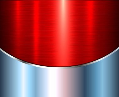 Arka plan ile kırmızı metalik gümüş metal parlak doku, vektör çizim fırçalanmış.