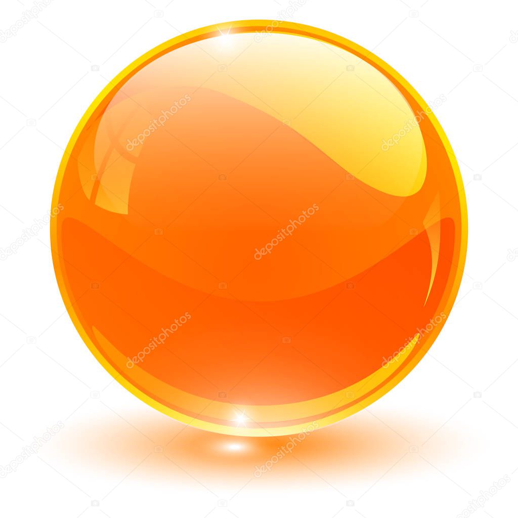 Glass sphere, orange vector ball