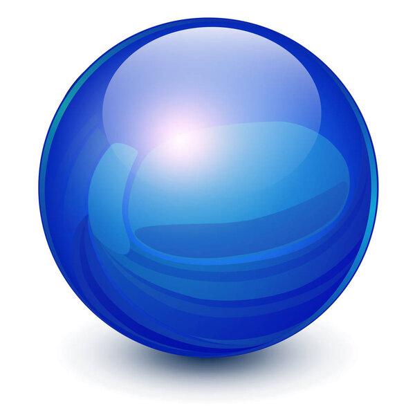 Blue sphere, 3D vector ball.