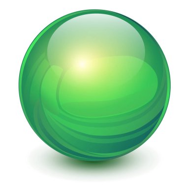 Yeşil küre, 3B vektör topu.