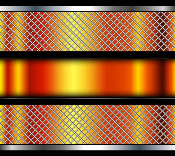 Orangefarbener Hintergrund Metallisch Mit Interessantem Muster Vektor Metallisch Glänzend — Stockvektor