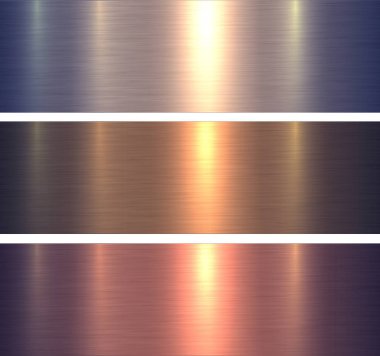 Pembe ve altın fırçalanmış Metalik arka plan, vektör çizim metal dokular.