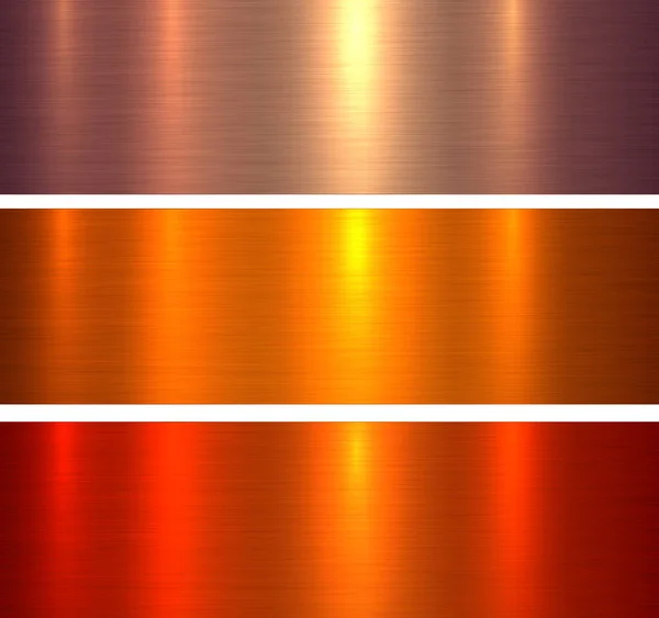 Textures Métalliques Orange Rouge Brossé Fond Métallique Illustration Vectorielle — Image vectorielle