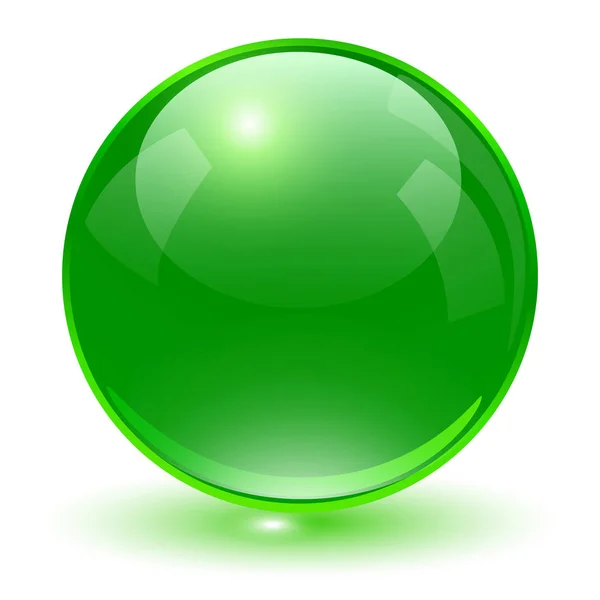 Sphère Verre Boule Vectorielle Verte — Image vectorielle