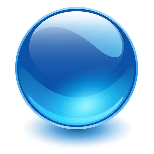 Esfera Vidrio Azul Bola Brillante Vector — Vector de stock