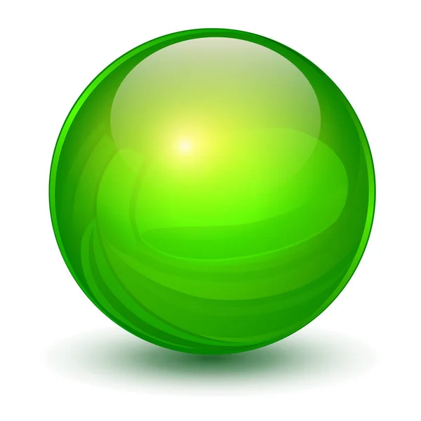 Glass Sphere Green Vector Ball — Stock Vector