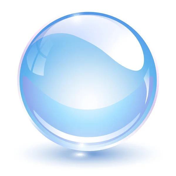 Esfera Vidrio Bola Vectorial Azul Claro — Vector de stock