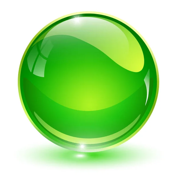 Glass Sphere Green Vector Ball — Stock Vector