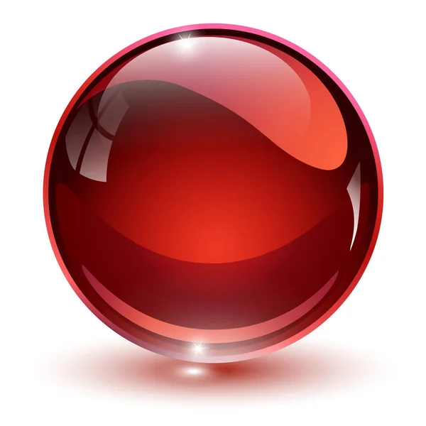 Glass Sphere Red Vector Ball — Stock Vector