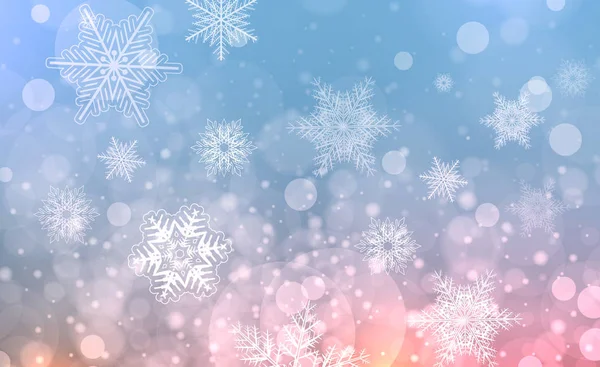 Weihnachten Hintergrund Mit Schneeflocken Winter Blauen Schnee Hintergrund Vektor Illustration — Stockvektor