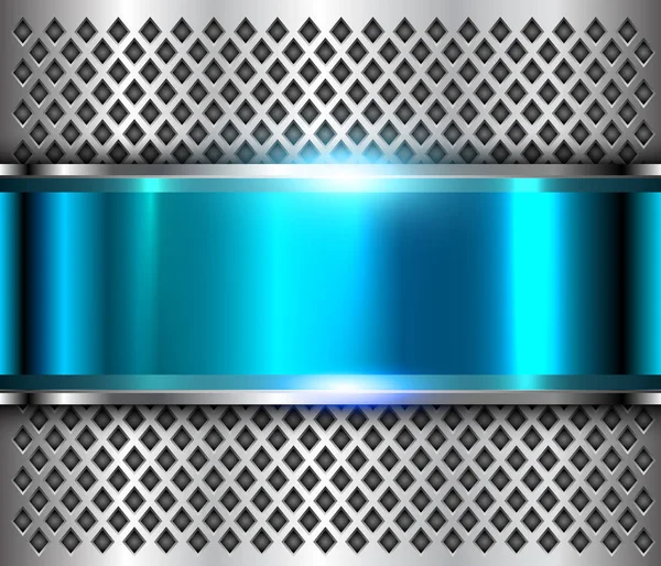 Ασημί Μεταλλικό Φόντο Μπλε Γυαλισμένο Χάλυβα Υφή Λαμπερά Διανυσματική Σχεδίαση — Διανυσματικό Αρχείο