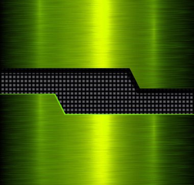 Metal arka plan, yeşil metalik doku, vektör çizim cilalı.