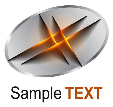 Simge vektör logo iş 3d dinamik şekiller, siyah ve altın.